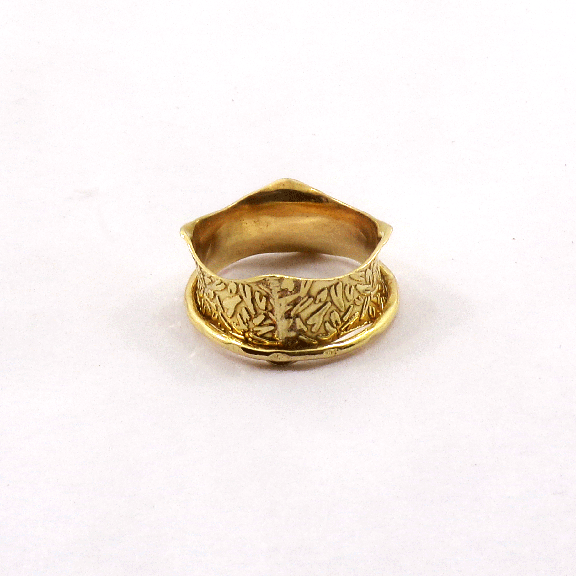 Ring Size - 9 Brass Spinner Ring E - BSPR998 18K Gold Plated Brass Spinner Challa Fashion Finger Ring